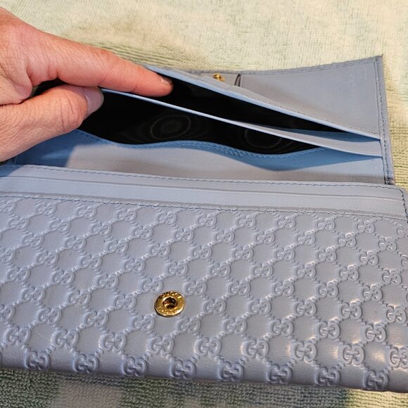 Gucci Wallet GG Microguccissima Continental Blue Buttery Soft Leather Wallet EUC - Picture 12 of 17